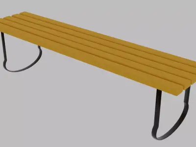 Bench Low-poly 3D model 19