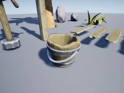 Stylized Beach Pack  Low-poly 3D model