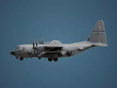 Realistic AC130 Gunship Game Ready Low-poly 3D model
