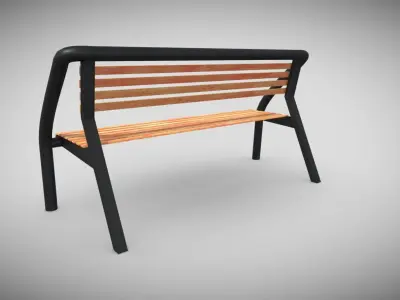 Outdoor Bench Low-poly 3D model get