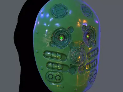 Gas mask helmet scifi Low-poly character art game space   Low-poly 3D model