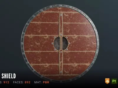 Viking Shield - Game Ready PBR Asset Low-poly 3D model get