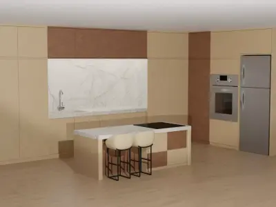 Kitchen Free 3D model 2