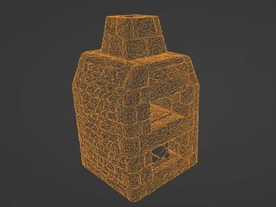 Oven - Medieval Stone Stove Low-poly 3D model