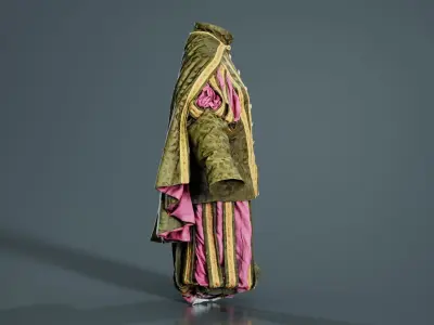 Triangle Decorated Historic Costume Cape Low-poly 3D model