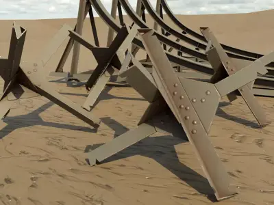 WW2 Hedgehogs Free low-poly 3D model