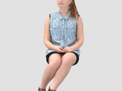 3D Human Model Vol. 2 Sitting People 3D model