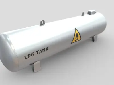 LPG Liquefied Petroleum Gas Tank Low-Poly Low-poly 3D model