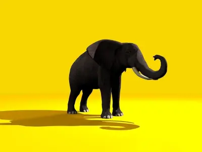 Elephant Rigged and GIFT Low-poly 3D model