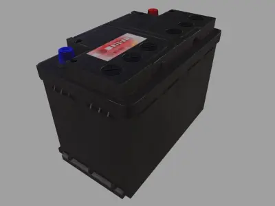 Accumulator car battery Low-poly 3D model