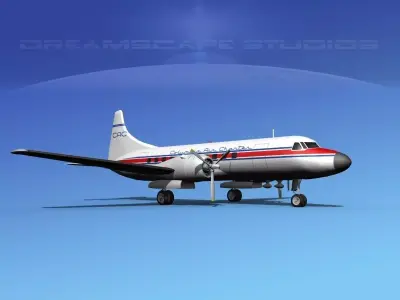 Convair CV-340 Columbia Air Charter 3D model