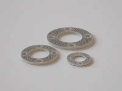 Flange three stainless steel flanges Free low-poly 3D model