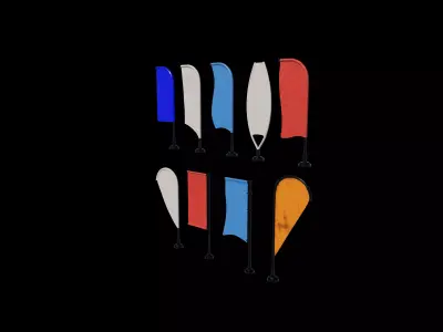 banner commercial flag 3D model