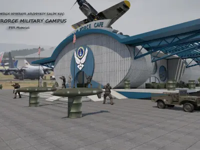 military  Air Force  hangar cafe museum  3D model