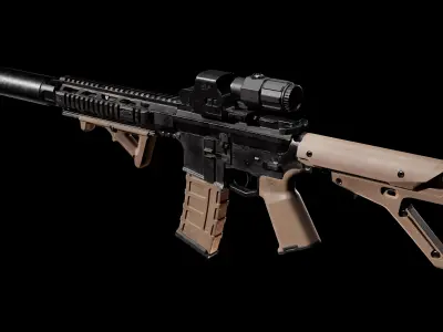 AR - 15 Low-poly 3D model