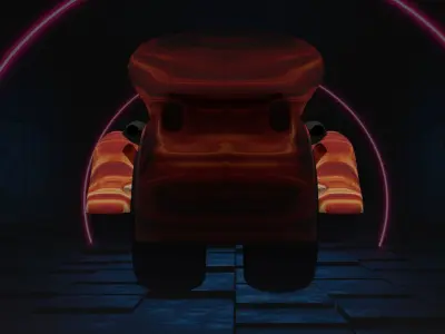 District 9 orange quad bike 3D model