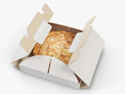 Apple Charlotte in Cardboard Box with Handles 3D model