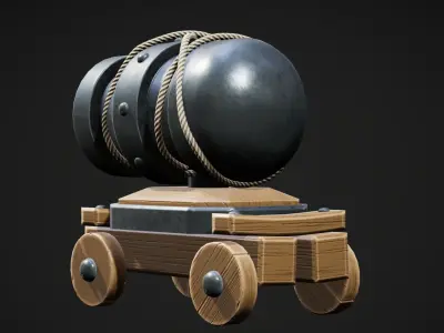Cannon Free low-poly 3D model