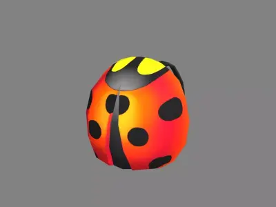 Cartoon children school bag - ladybug backpack Low-poly 3D model