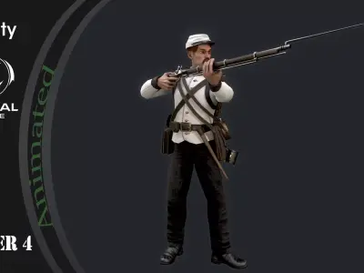 Soldier 4 version 2 Low-poly 3D model