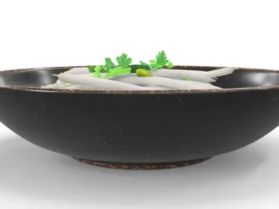 Steamed Bean Shoots with Cilantro 3D model
