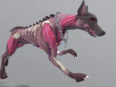 Hybrid Police Dog DoberMan Run Cycle 3D model