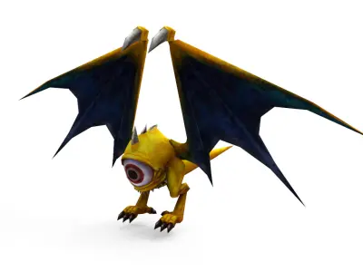 Bat 3D Model Rigged Low-poly 3D model