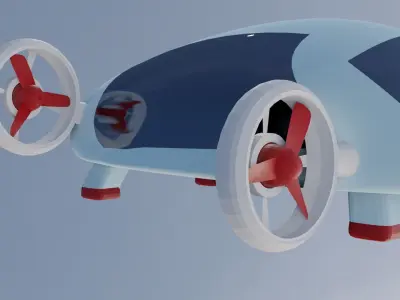 Flying Car Drone Low-poly 3D model