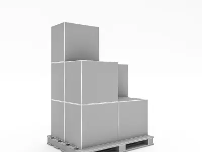 3D Warehouse Box Model 4 Low-poly 3D model