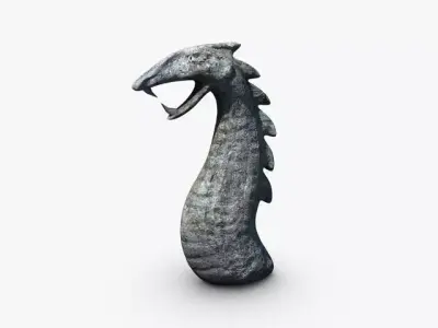 Low poly serpent stone Low-poly 3D model