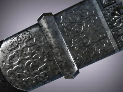 Default Caucasian dagger Qama or Cossack dagger Low-poly 3D model