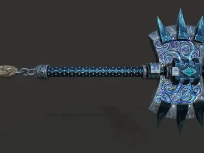 barbed axe Free low-poly 3D model