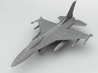 F-16 Jet Aircraft Low-poly 3D model