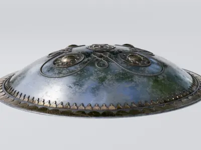 Ancient Indian Sri Lankan Shield with 4K textures 3D model
