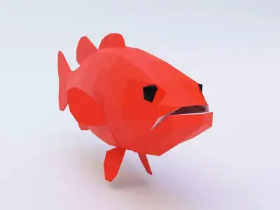 Carp fish low poly 3d model  Low-poly 3D model