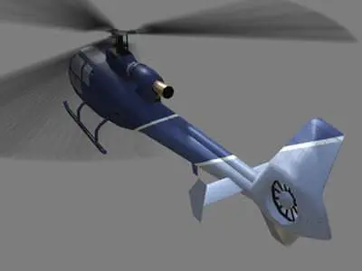 Gazelle V1 Helicopter Low-poly 3D model