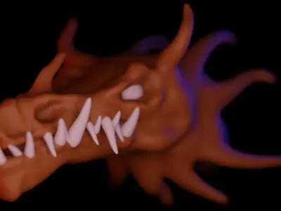 Dragon 3D Model head of Low-poly 3D model