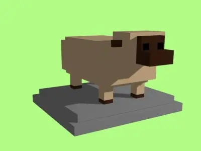 VOXEL SHEEP - MODEL 5 Low-poly 3D model