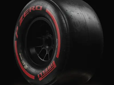 F1 Pirelli Slick SOFT Tire Real World Details 3D model