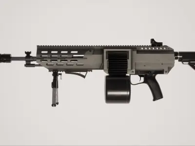 Machine Gun 2 Low-poly 3D model