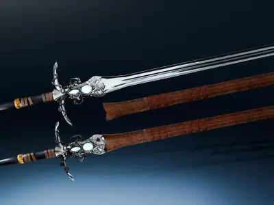 Royal Sword PBR Game-Ready Low-poly 3D model Low-poly 3D model