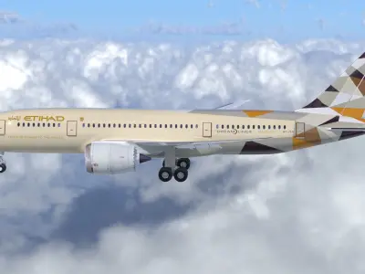 Boeing B- 787 Dreamliner Etihad Airlines High detailed model 3D model