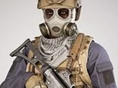 Casual Soldier 09 Low-poly 3D model