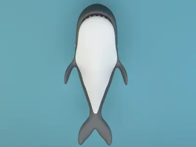 Cartoon Whale Low-poly 3D model