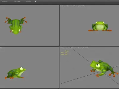 Cartoon tree frog Low-poly 3D model