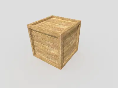 low poly wooden crate Low-poly 3D model 3