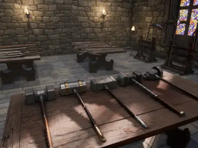 Fantasy Warrior Weapons Low-poly 3D model