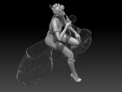 PIN UP and vespa girl 2 3D print model