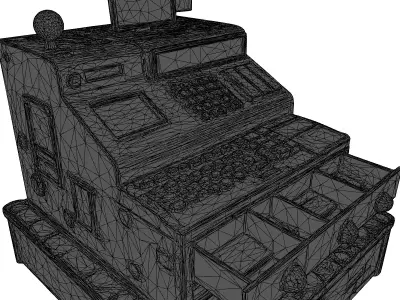 Vintage Military Style Cash Register 3D model