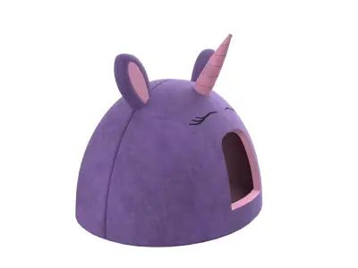 Unicorn Meow Hut Cat Hut Cat Tent Cozy Purple 3D model